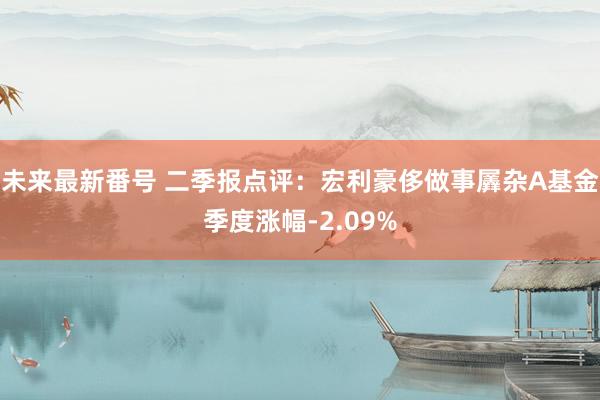 未来最新番号 二季报点评：宏利豪侈做事羼杂A基金季度涨幅-2.09%