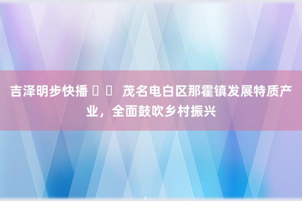 吉泽明步快播 		 茂名电白区那霍镇发展特质产业，全面鼓吹乡村振兴