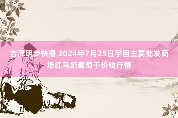 吉泽明步快播 2024年7月25日宇宙主要批发商场红马奶葡萄干价钱行情