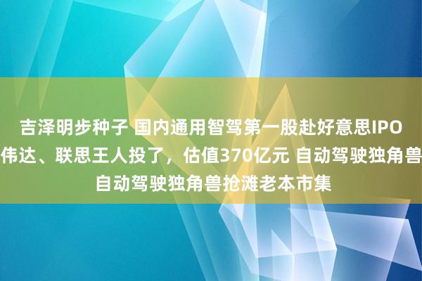 吉泽明步种子 国内通用智驾第一股赴好意思IPO！何小鹏、英伟达、联思王人投了，估值370亿元 自动驾驶独角兽抢滩老本市集