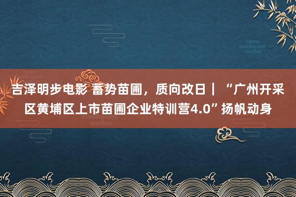 吉泽明步电影 蓄势苗圃，质向改日｜ “广州开采区黄埔区上市苗圃企业特训营4.0”扬帆动身