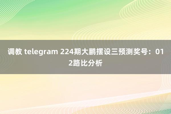 调教 telegram 224期大鹏摆设三预测奖号：012路比分析