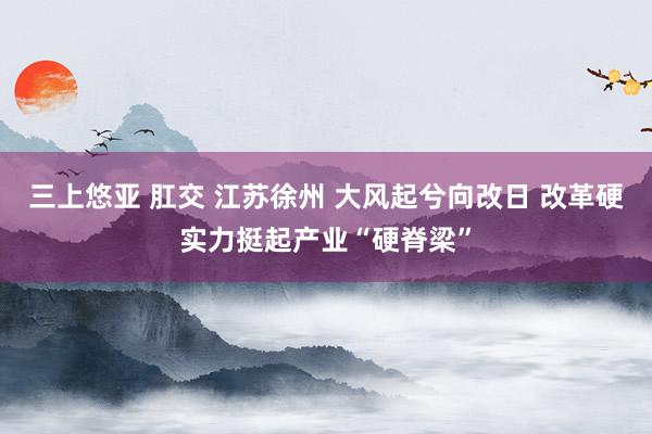 三上悠亚 肛交 江苏徐州 大风起兮向改日 改革硬实力挺起产业“硬脊梁”