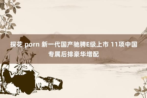 探花 porn 新一代国产驰骋E级上市 11项中国专属后排豪华增配