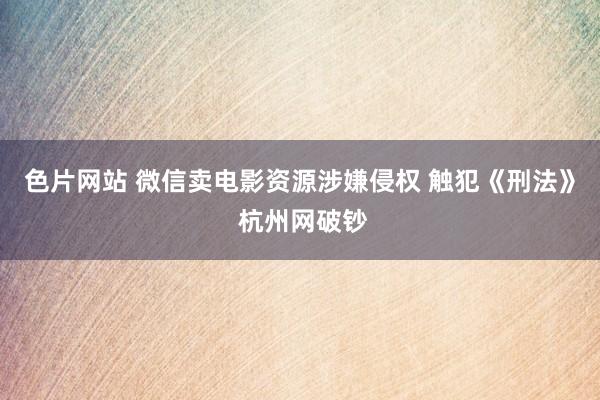 色片网站 微信卖电影资源涉嫌侵权 触犯《刑法》 杭州网破钞