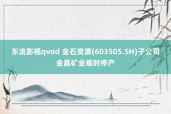 东流影视qvod 金石资源(603505.SH)子公司金昌矿业临时停产